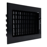10x6 Black Steel Adjustable Supply Register, Air Vent Cover with Damper for Sidewall Or Ceiling