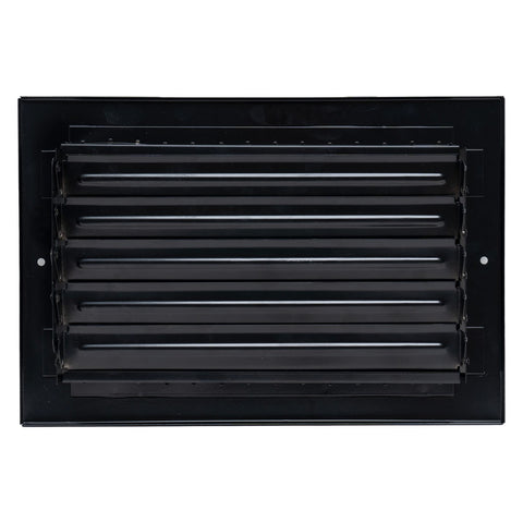 10x6 Steel Adjustable Air Vent Cover | Supply Register for Wall & Ceiling | Black | Outer Dimension: 11-3/4"W X 7-3/4"H