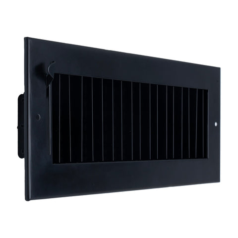 12x4 Steel Adjustable Air Vent Cover | Supply Register for Wall & Ceiling | Black | Outer Dimension: 13-3/4"W X 5-3/4"H