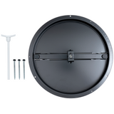 12" [Neck Size] Steel Butterfly Damper for Round Ceiling Air Supply Diffuser - Black | Outer Diameter: 13-1/2"