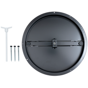 12" Neck Black Steel butterfly damper, front view
