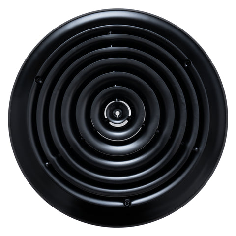12" [Neck Size] Steel Round Air Supply Diffuser for Ceiling - Black - Outer Dimension: 15-15/16"
