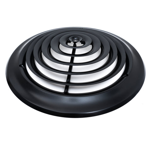12" [Neck Size] Steel Round Air Supply Diffuser for Ceiling - Black - Outer Dimension: 15-15/16"