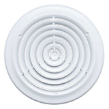 12" [Neck Size] Steel Round Air Supply Diffuser for Ceiling - White - Outer Dimension: 15-15/16"