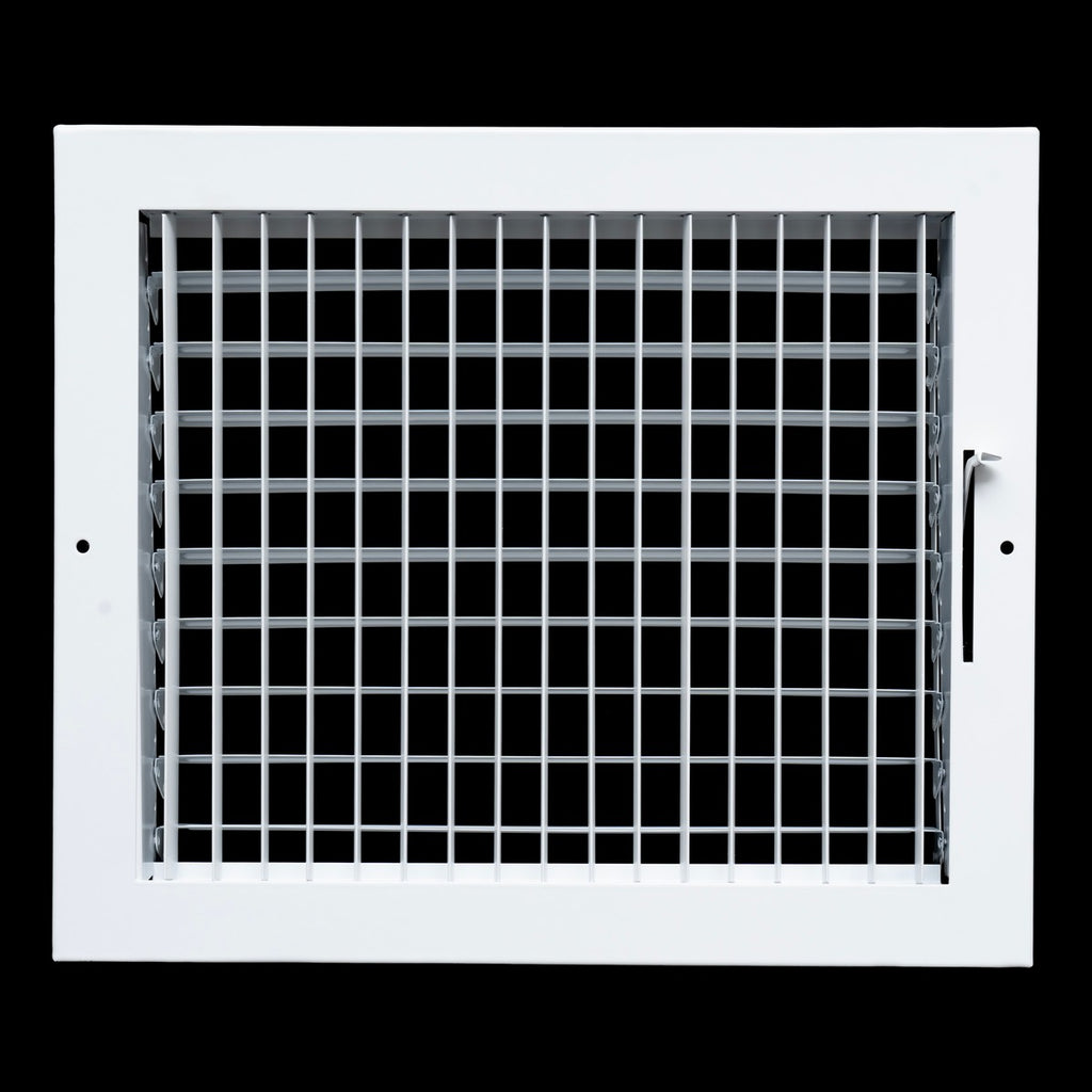 12x10 Steel Adjustable Air Vent Cover | Supply Register for Wall & Ceiling | White | Outer Dimension: 13-3/4"W X 11-3/4"H