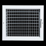 12x10 Steel Adjustable Air Vent Cover | Supply Register for Wall & Ceiling | White | Outer Dimension: 13-3/4"W X 11-3/4"H