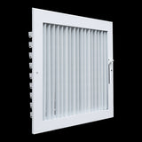 12x10 White Steel Adjustable Supply Register, Air Vent Cover with Damper for Sidewall Or Ceiling