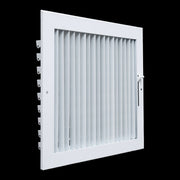 12 x 10-inch White Steel adjustable supply register, angled view