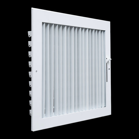 12x10 Steel Adjustable Air Vent Cover | Supply Register for Wall & Ceiling | White | Outer Dimension: 13-3/4"W X 11-3/4"H