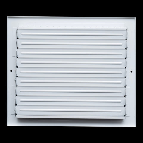 12x10 Steel Adjustable Air Vent Cover | Supply Register for Wall & Ceiling | White | Outer Dimension: 13-3/4"W X 11-3/4"H