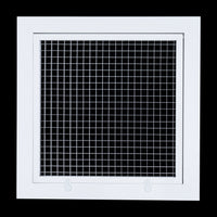 12"W x 12"H [Duct Opening] Aluminum Return Air Filter Grille | Rust Proof Eggcrate Vent Cover Grill for Sidewall and Ceiling, White | Outer Dimensions: 14 1/4"W X 14 1/4"H
