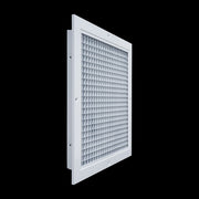 12 x 12-inch White Aluminum eggcrate return grille, angled view