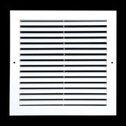 12 x 12-inch White Aluminum bar return grille, front view