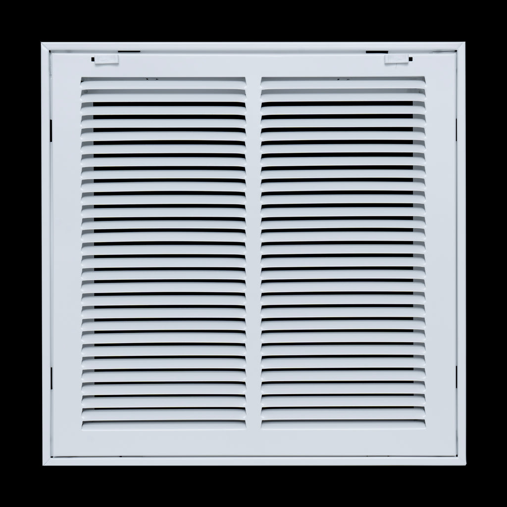 12"x12" Steel Return Air Filter Grille | Removable Door for 1" Filters | White HVAC Vent Cover | Out. Dim.: 14-5/8"W X 14-5/8"H