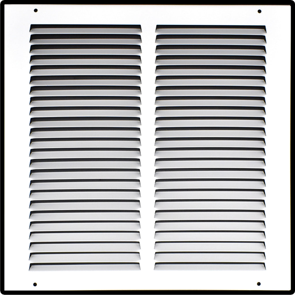 Steel Return Air Grille – HVAC Cold Air Intake Vent Cover, White | Out. Dim.: 13-3/4"W X 13-3/4"H