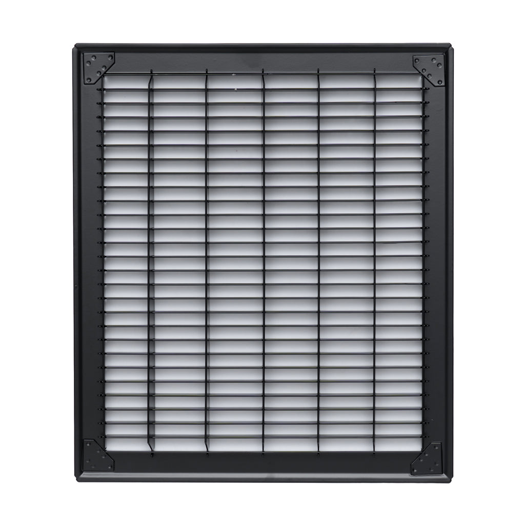 12"x14" Heavy Duty Return Air Floor Grille | Walkable Black | Out. Dim.: 13-3/4"W X 15-3/4"H