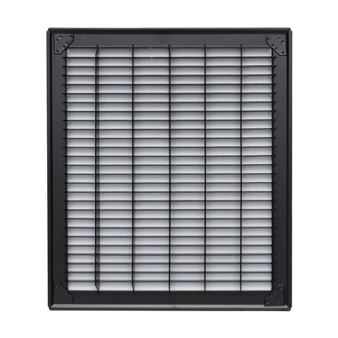 12"x14" Heavy Duty Return Air Floor Grille | Walkable Black | Out. Dim.: 13-3/4"W X 15-3/4"H