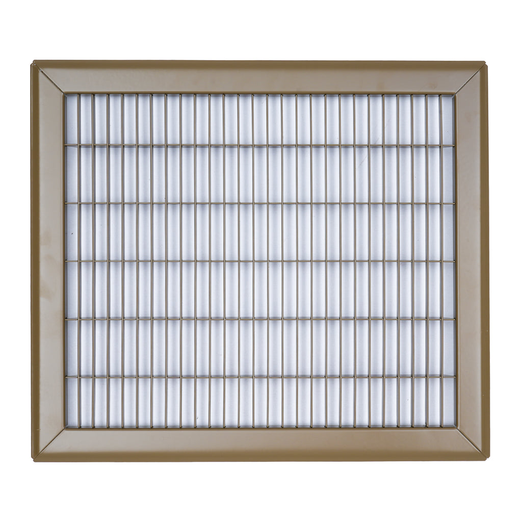 12"x14" Heavy Duty Return Air Floor Grille | Walkable Brown | Out. Dim.: 13-3/4"W X 15-3/4"H