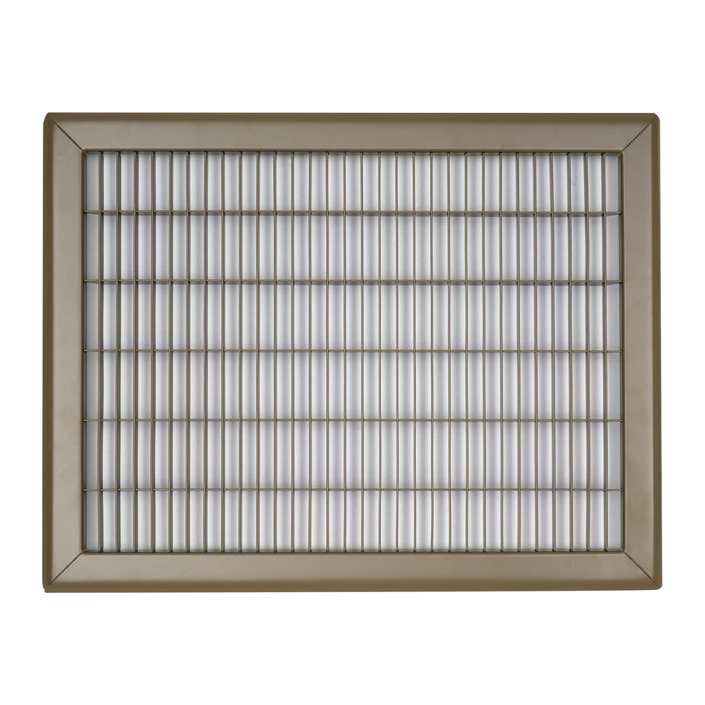12"x16" Heavy Duty Return Air Floor Grille | Walkable Brown | Out. Dim.: 13-3/4"W X 17-3/4"H