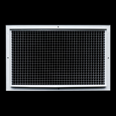12" x 20" [Duct Opening] Aluminum Return Air Grille | Rust Proof Eggcrate Vent Cover Grill for Sidewall and Ceiling, White | Outer Dimensions: 13.75" X 21.75"