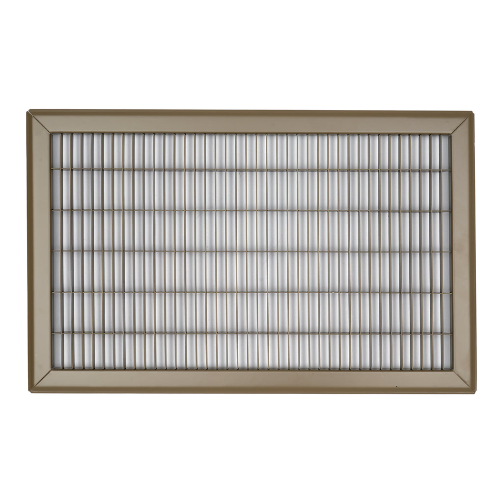 12"x20" Heavy Duty Return Air Floor Grille | Walkable Brown | Out. Dim.: 13-3/4"W X 21-3/4"H