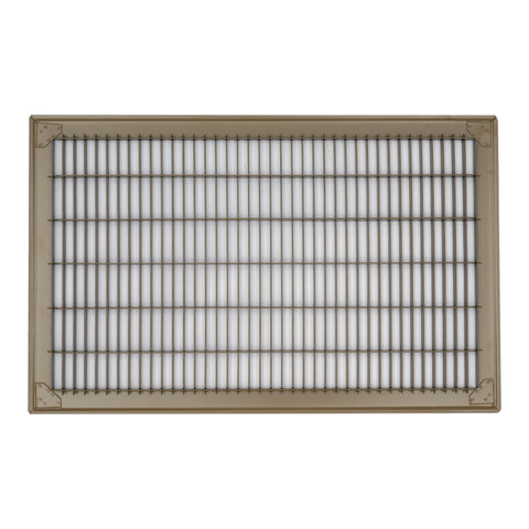 12"W x 20"H [Duct Opening] Return Air Floor Grille | Vent Cover Grill for Floor - Brown| Outer Dimensions: 13.75"W X 21.75"H