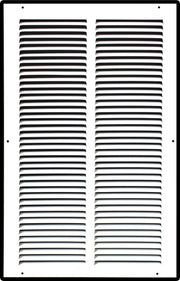 12 x 20-inch White Steel flat stamped return grille, front view