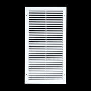 12 x 24-inch White Aluminum bar return grille, front view