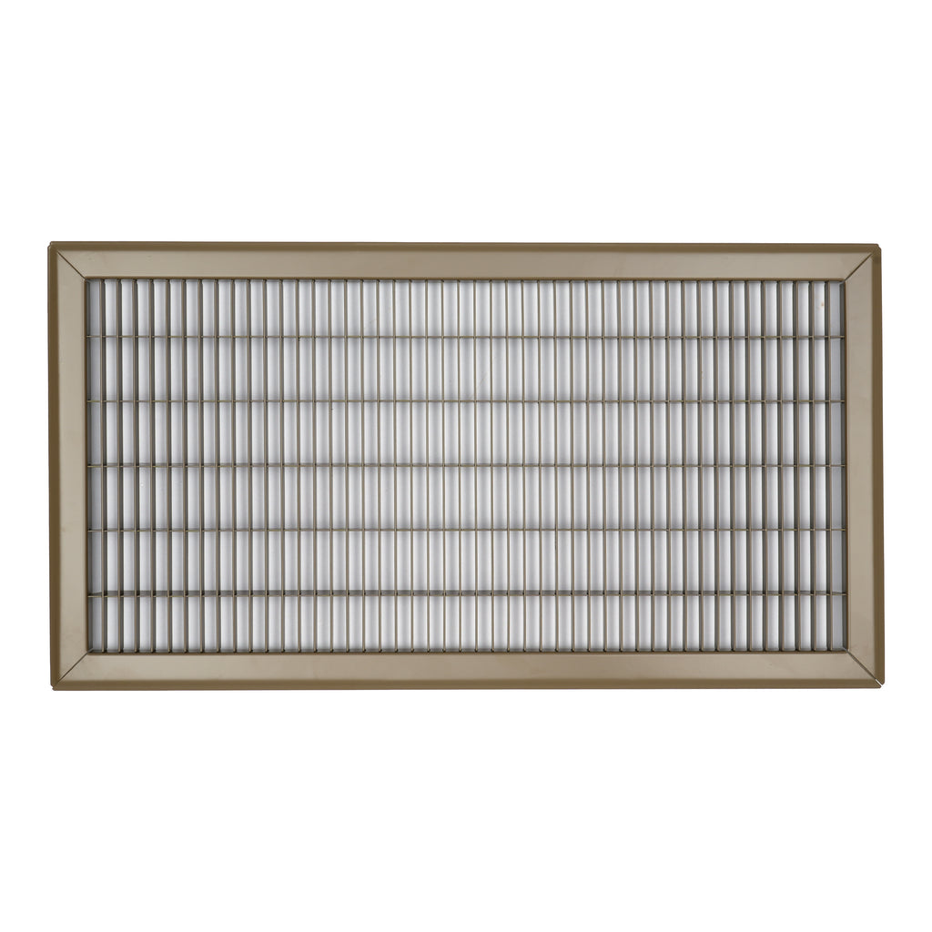 12"x24" Heavy Duty Return Air Floor Grille | Walkable Brown | Out. Dim.: 13-3/4"W X 25-3/4"H