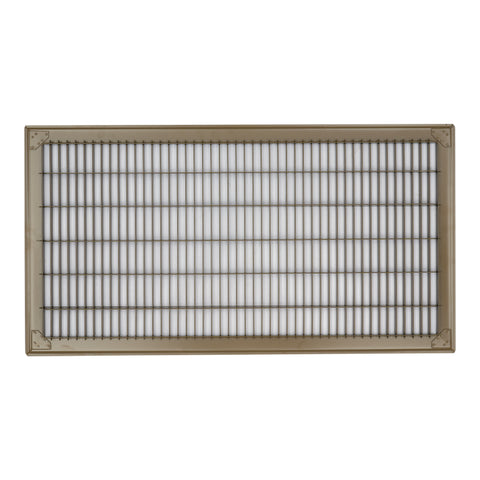 12"x24" Heavy Duty Return Air Floor Grille | Walkable Brown | Out. Dim.: 13-3/4"W X 25-3/4"H