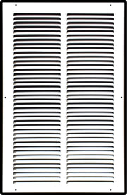 12 x 24-inch White Steel flat stamped return grille, front view