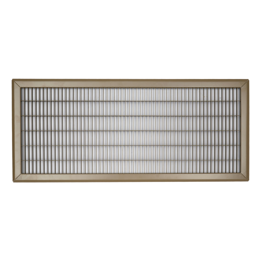 12"x30" Heavy Duty Return Air Floor Grille | Walkable Brown | Out. Dim.: 13-3/4"W X 31-3/4"H