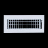 12x4 Steel Adjustable Air Vent Cover | Supply Register for Wall & Ceiling | White | Outer Dimension: 13-3/4"W X 5-3/4"H