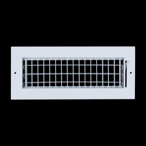 12x4 Steel Adjustable Air Vent Cover | Supply Register for Wall & Ceiling | White | Outer Dimension: 13-3/4"W X 5-3/4"H