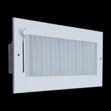 12x4 White Steel Adjustable Supply Register, Air Vent Cover with Damper for Sidewall Or Ceiling