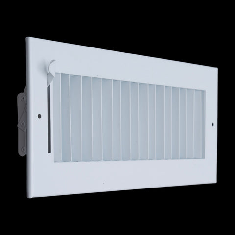 12x4 Steel Adjustable Air Vent Cover | Supply Register for Wall & Ceiling | White | Outer Dimension: 13-3/4"W X 5-3/4"H