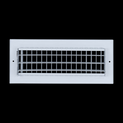 12x4 Steel Adjustable Air Vent Cover | Supply Register for Wall & Ceiling | White | Outer Dimension: 13-3/4"W X 5-3/4"H