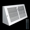 Handua Steel Triangular Baseboard Return Air Supply Grille with Damper | Air Register Vent Cover Grill | 3.75" Depth | White