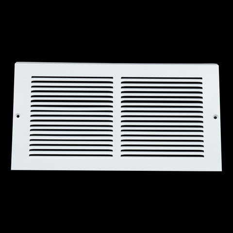12"W x 6"H [Duct Opening] Steel Triangular Baseboard Return Air Grille | Air Register Vent Cover Grill | 3.75" Depth | White | Outer Dimensions: 13-3/4" x 6-5/8"