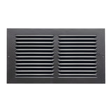 12"x6" Steel Return Air Grille – HVAC Cold Air Intake Vent Cover, Black | Out. Dim.: 13-3/4"W X 7-3/4"H