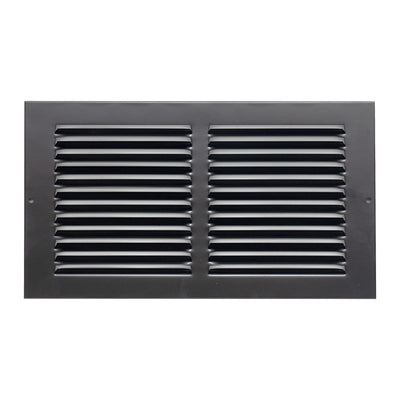 12x6 Black Steel Return Air Grille, High-Airflow HVAC Cold Air Intake for Wall & Ceiling