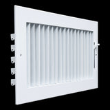 12x6 White Steel Adjustable Supply Register, Air Vent Cover with Damper for Sidewall Or Ceiling