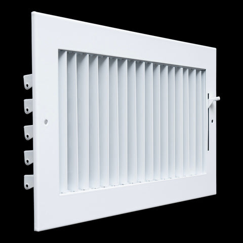 12x6 Steel Adjustable Air Vent Cover | Supply Register for Wall & Ceiling | White | Outer Dimension: 13-3/4"W X 7-3/4"H