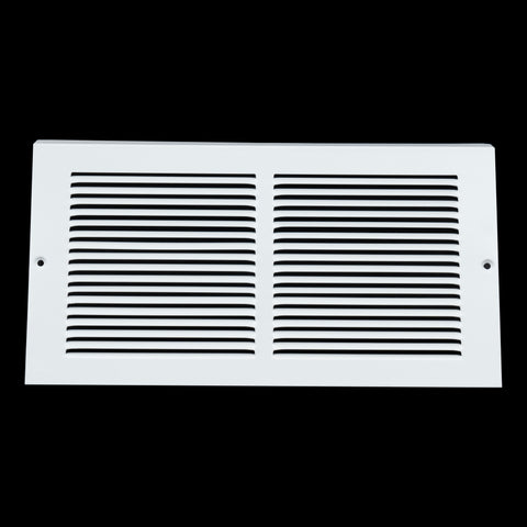 12"W x 6"H [Duct Opening] Steel Triangular Baseboard Return Air Grille | Air Register Vent Cover Grill | 3.75" Depth | White | Outer Dimensions: 13-3/4" x 6-5/8"