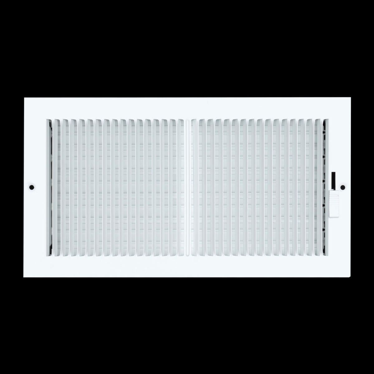 12"W x 6"H [Duct Opening] Steel Baseboard Air Supply Grille with Multi-shutter Damper | White | Outer Dimensions: 13-1/4" x 7-1/4"