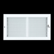 12 x 6-inch White Steel baseboard supply register, front view
