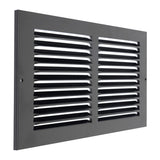 12"x6" Black Steel Return Air Grille, High-Airflow HVAC Cold Air Intake for Wall & Ceiling