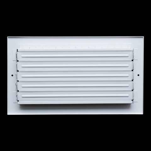 12x6 Steel Adjustable Air Vent Cover | Supply Register for Wall & Ceiling | White | Outer Dimension: 13-3/4"W X 7-3/4"H