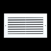 12 x 6-inch White Aluminum bar return grille, front view