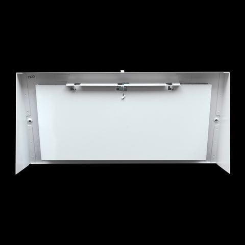 12"W x 6"H [Duct Opening] Steel Triangular Baseboard Return Air Supply Grille with Damper | 3.75" Depth | White | Outer Dimensions: 13-3/4" x 6-5/8"